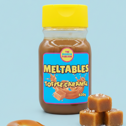 The Dough Parlour 400g sticky toffee caramel meltable squeezy bottle.