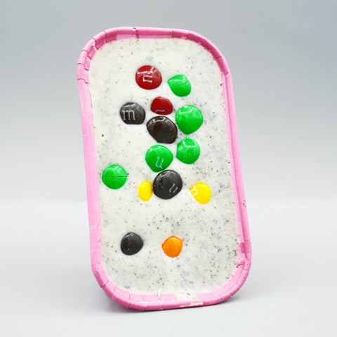 Cookie Monster Cookie Boat by The Dough Parlour: soft-baked cookie with white chocolate ganache, crushed Oreo and M&M's
